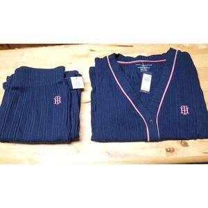 Tommy Hilfiger Women's 2-Pc. Short-Sleeve Sleep & Lounge Set - Navy Blue - Small